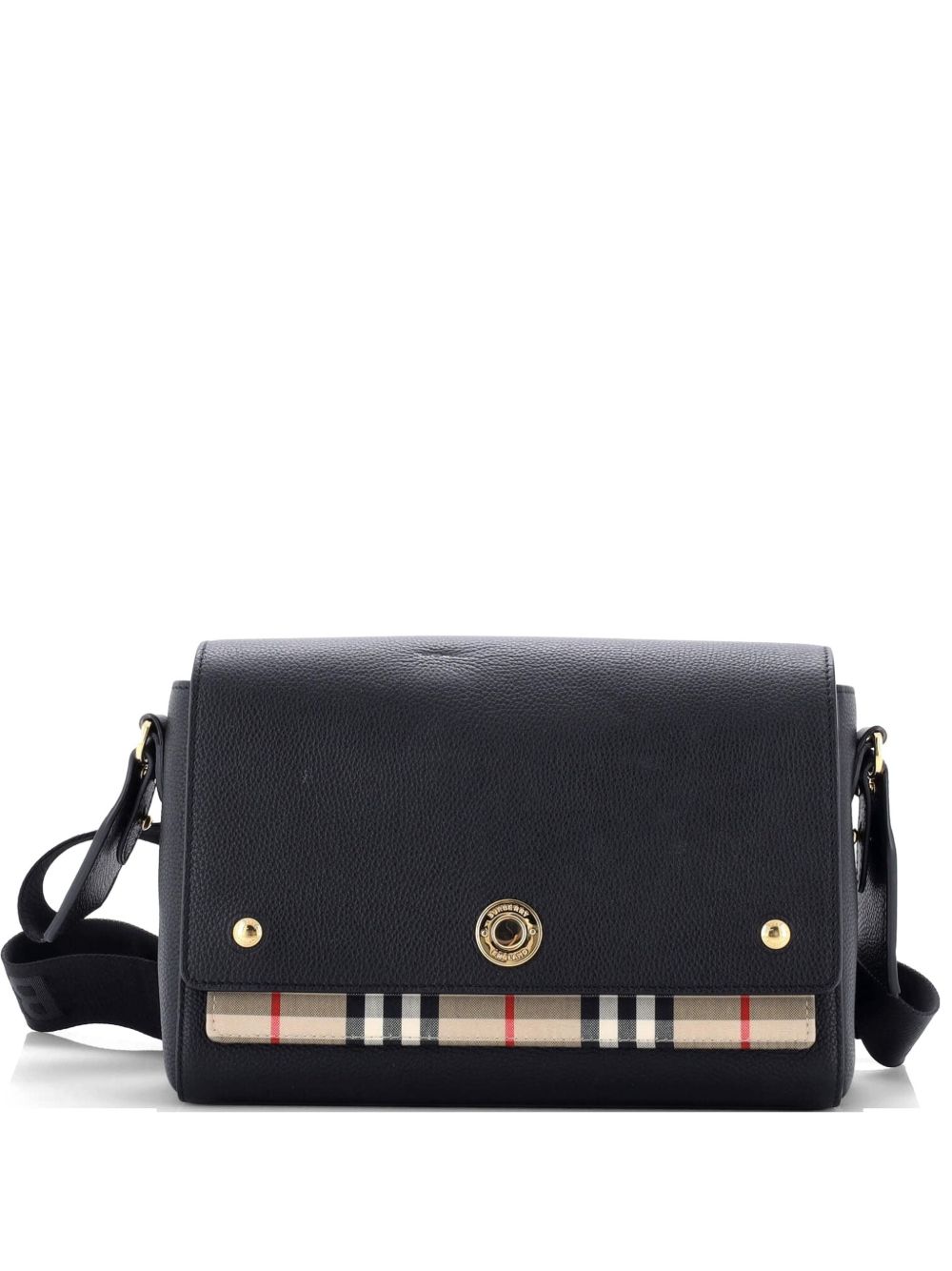 Note Leather with Vintage Check Canvas Medium crossbody bag