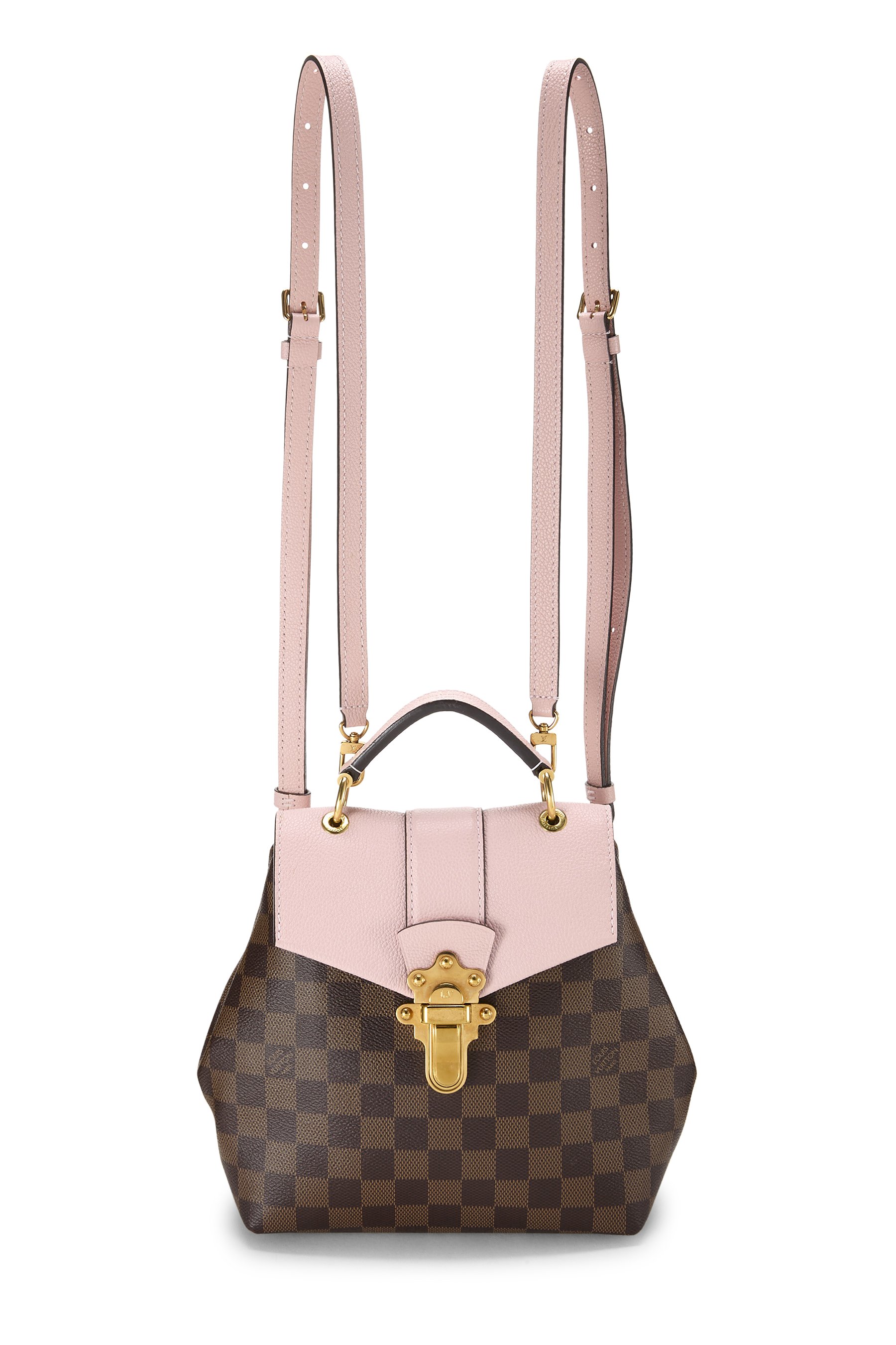 Pink Damier Ebene Clapton Backpack