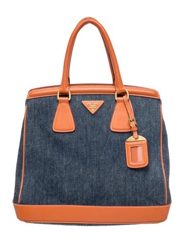 Prada Denim Top Handle Bag
