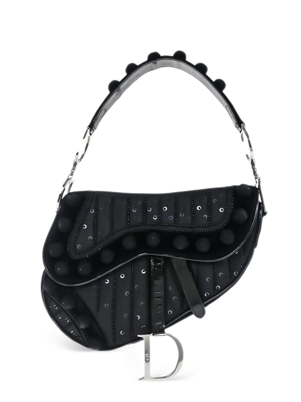 Dior 2002 Saddle beaded-embelishments shoulder bag