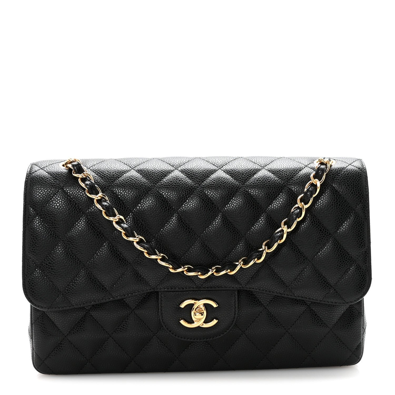 Chanel Caviar Quilted Jumbo Double Flap Black