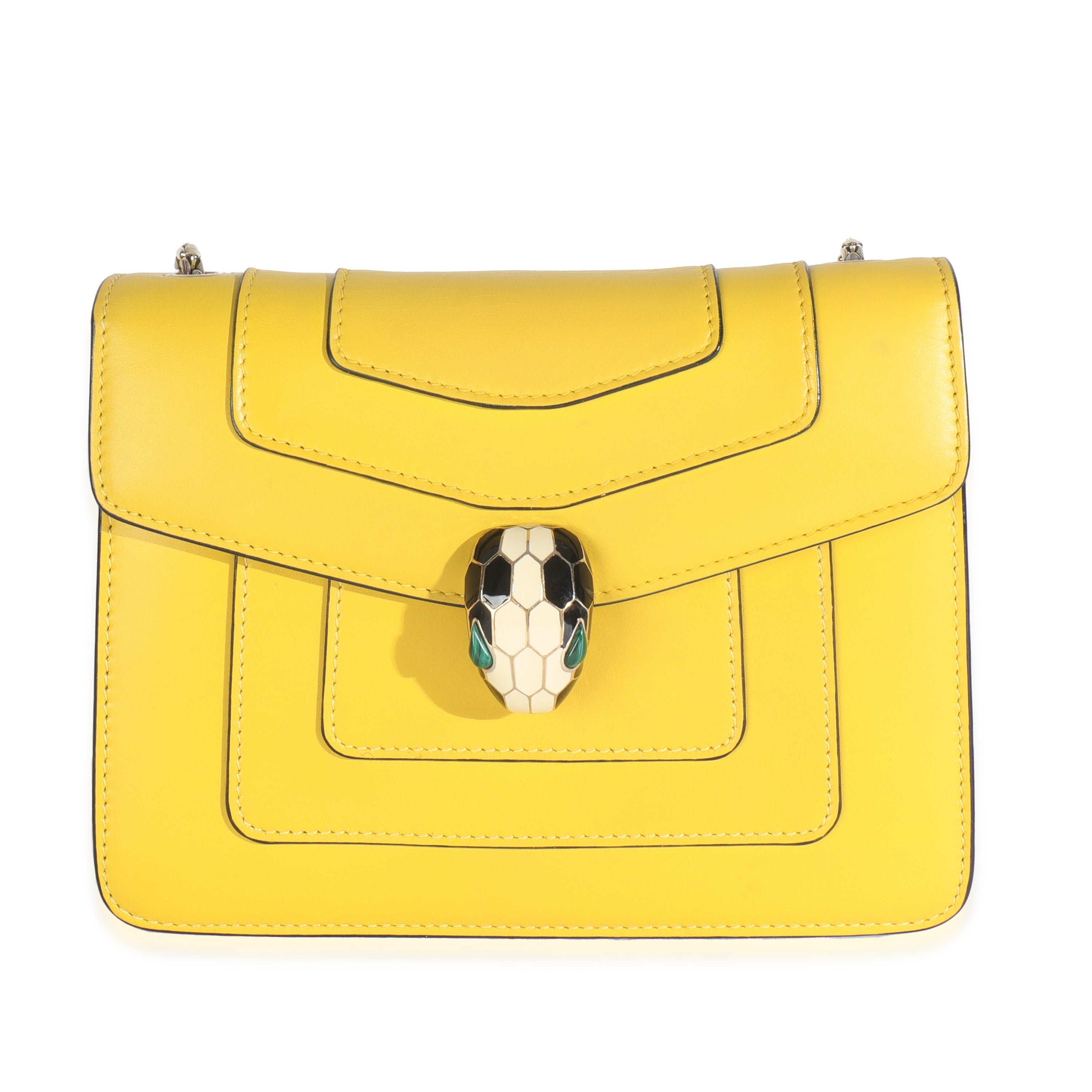 BVLGARI Bvlgari Yellow Smooth Calfskin Small Serpenti Forever