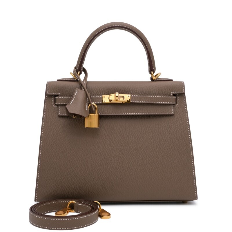 Hermes Etoupe Epsom Sellier Kelly 25 Gold Hardware, 2025