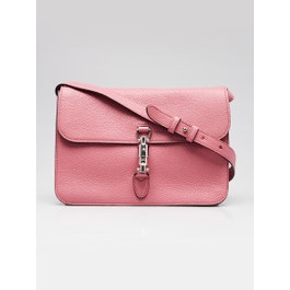 Gucci Pink Leather Jackie Soft Leather Flap Shoulder Bag
