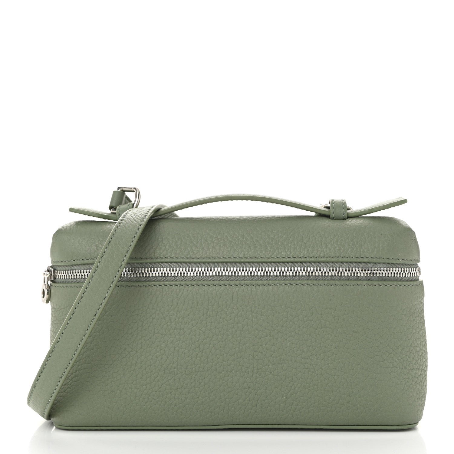 Loro Piana Grained Calfskin L19 Extra Pocket Pouch Sage Brush Leaves