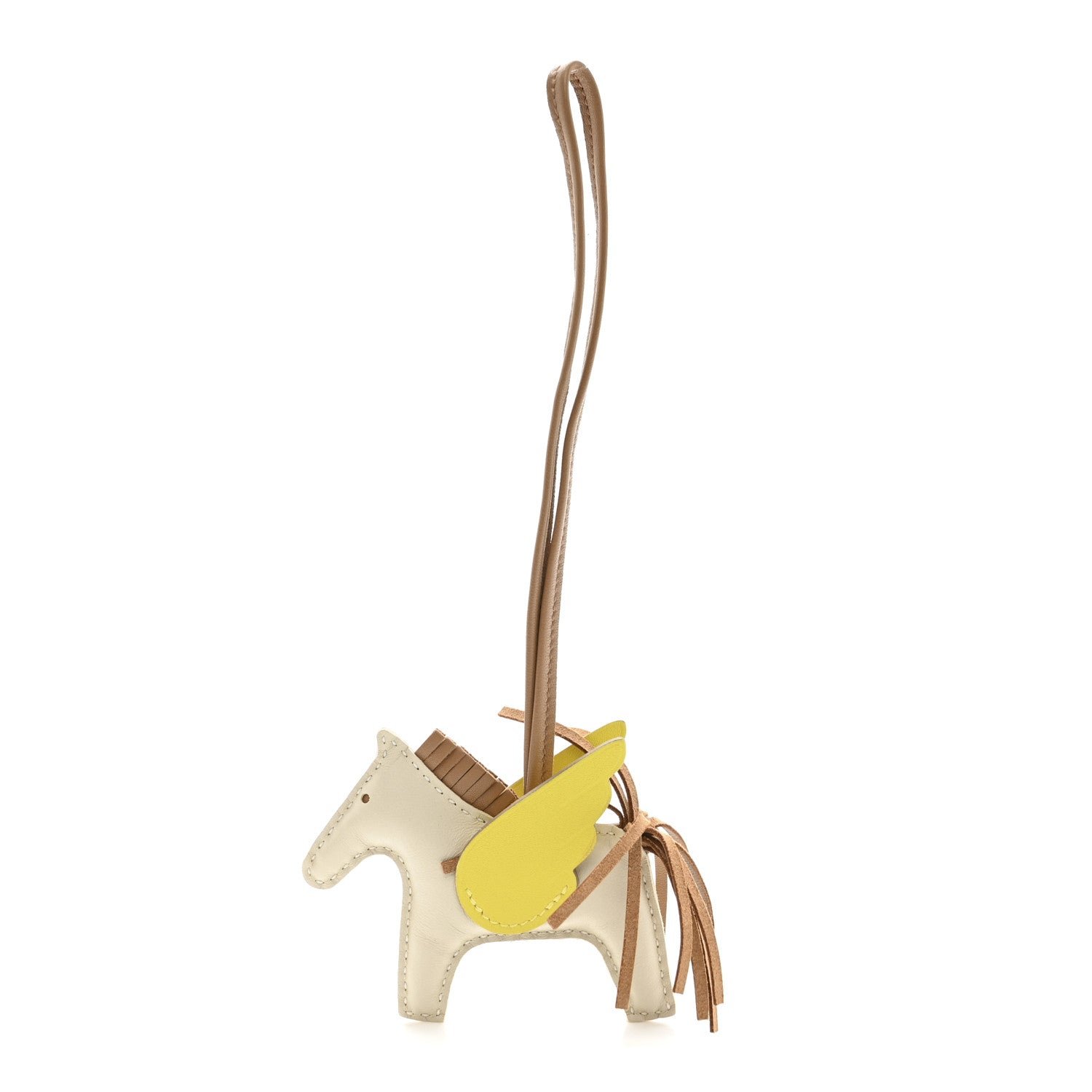 Hermes Milo Lambskin Grigri Rodeo Pegase Horse Bag Charm PM Craie Chai Lime