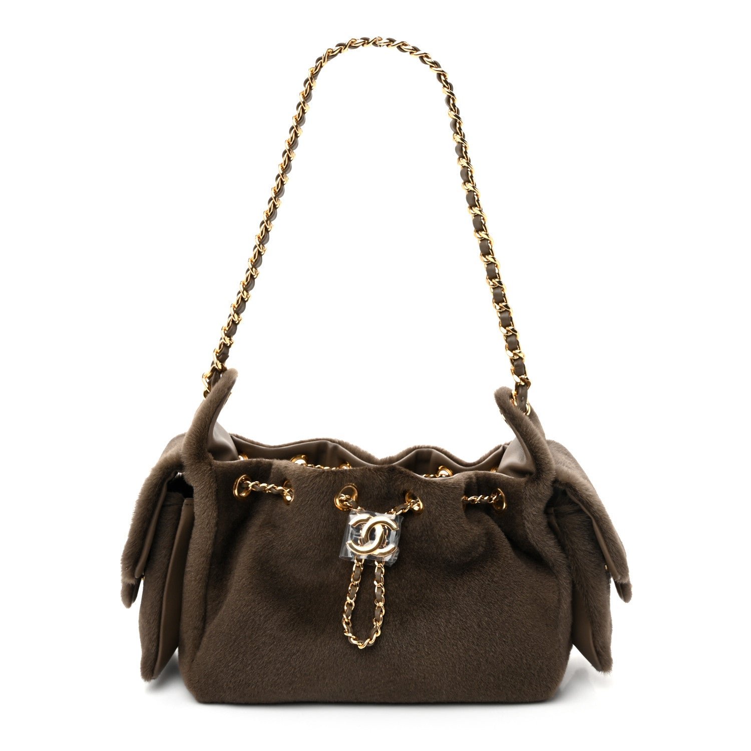 Chanel Pony Hair Mini Chanel 25 Handbag Dark Khaki