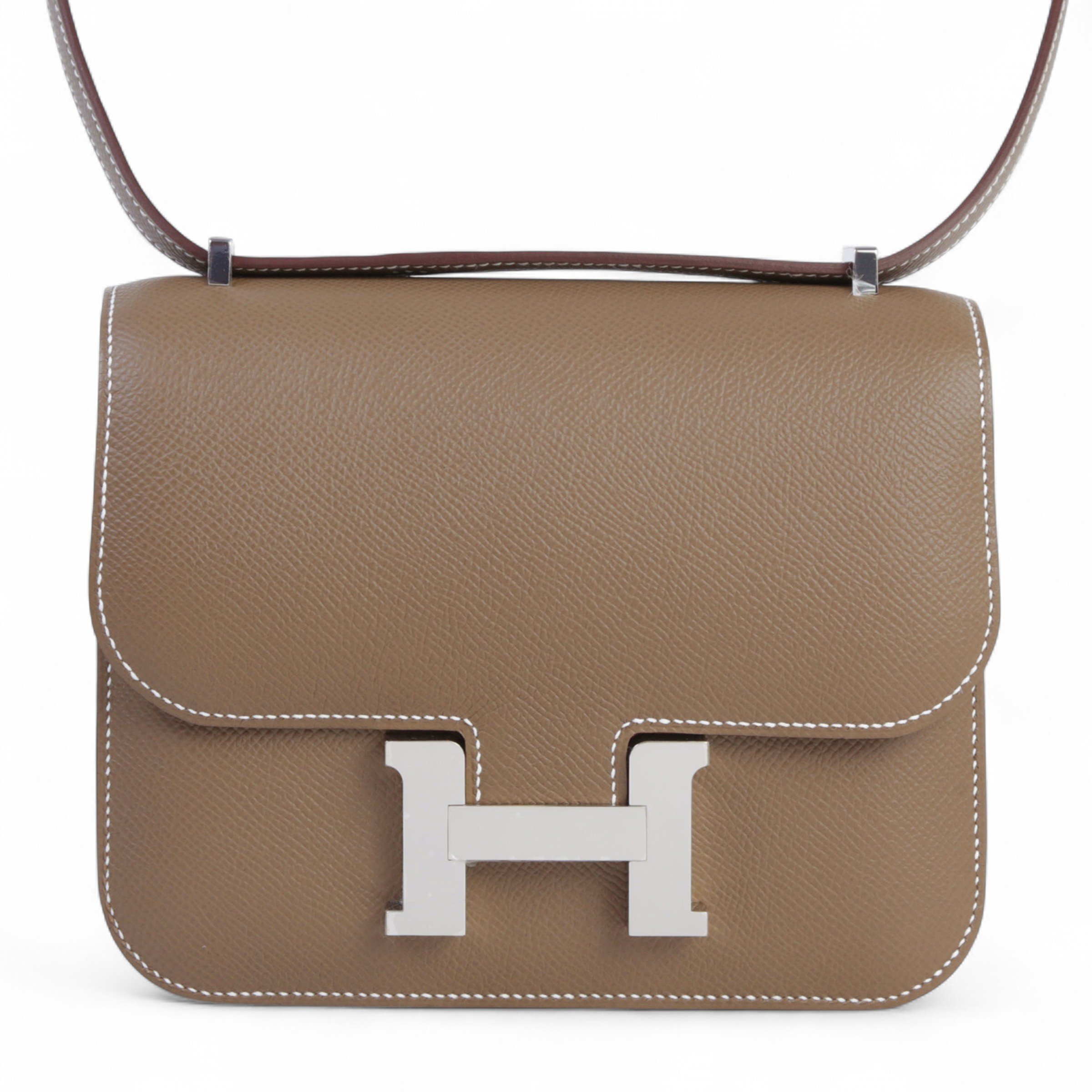Hermes Brand New ( Rank N ) HERMÈS Constance Mini Etoupe (18) Epsom Palladium hardware K (2025)