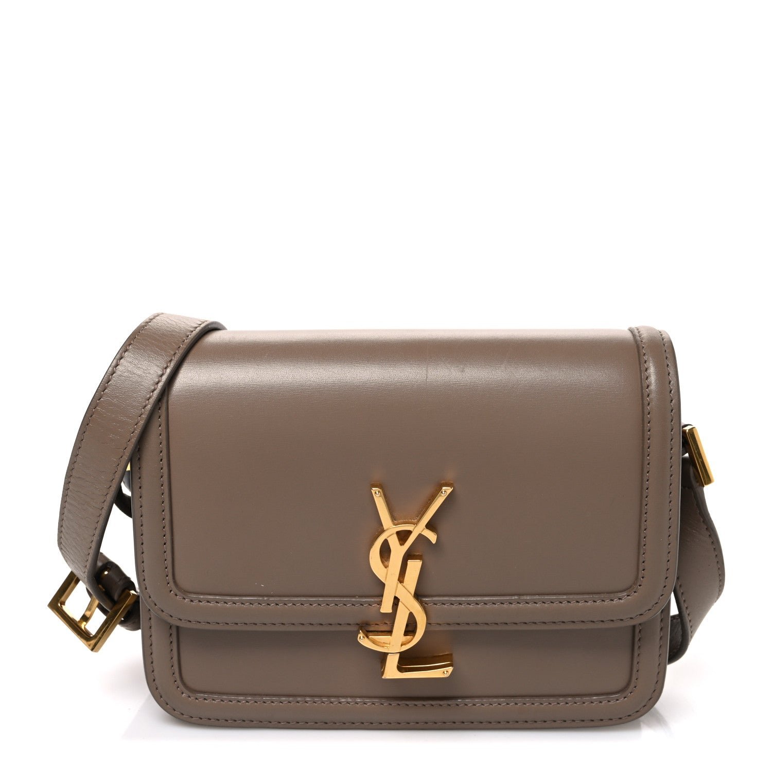 Saint Laurent Smooth Calfskin Small Solferino Satchel Natural Tan