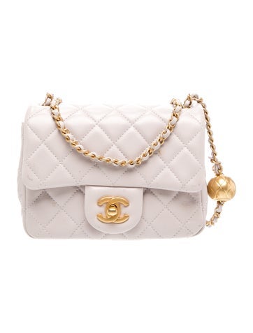 Quilted Mini Square Pearl Crush Flap Bag