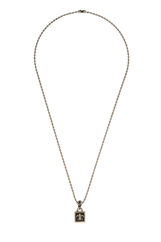 Chrome Hearts Sterling Silver BS Fleur-de-lis Frame Necklace