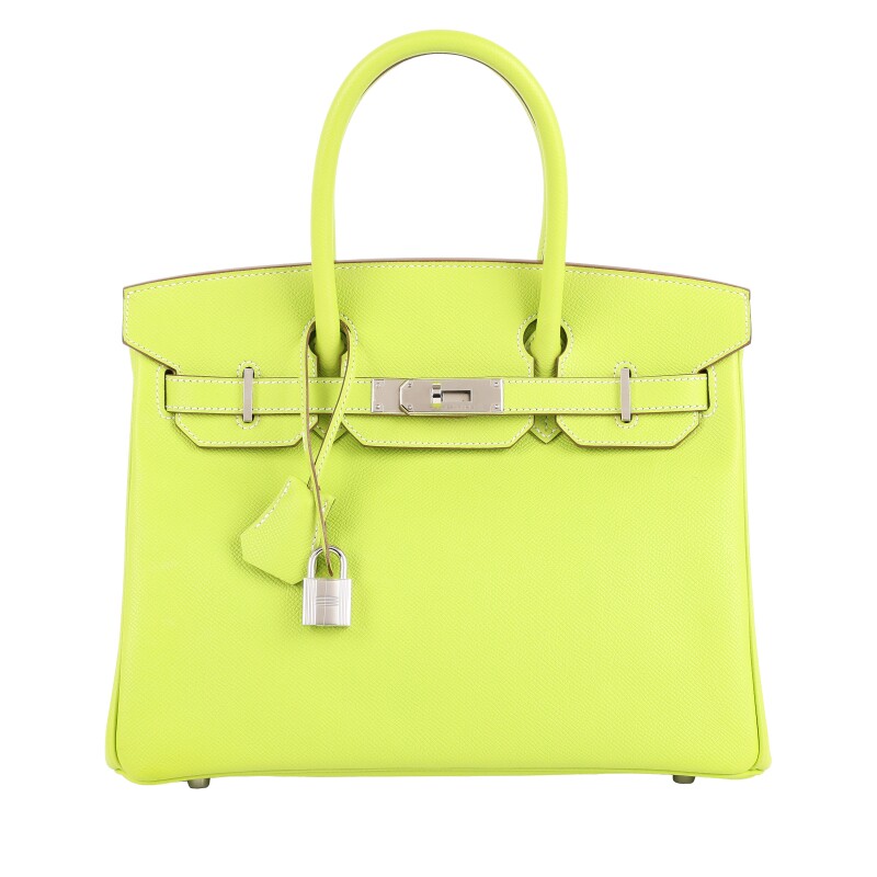 Hermes Kiwi and Lichen Epsom Candy Birkin 30 Palladium Hardware, 2011