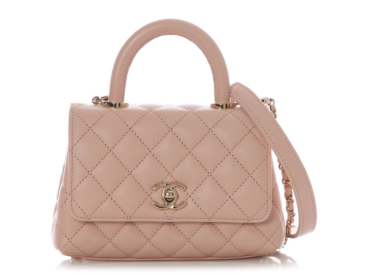 Chanel Chanel Extra Mini Pink Quilted Caviar Coco Handle
