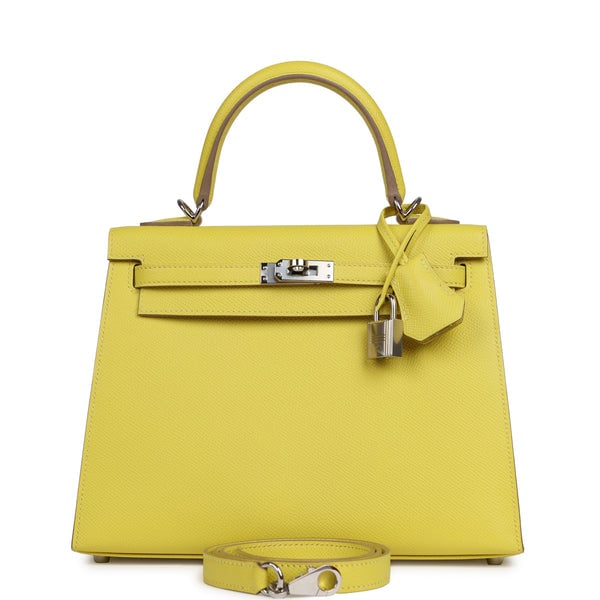 Hermes Kelly Sellier 25 Lime Epsom Palladium Hardware