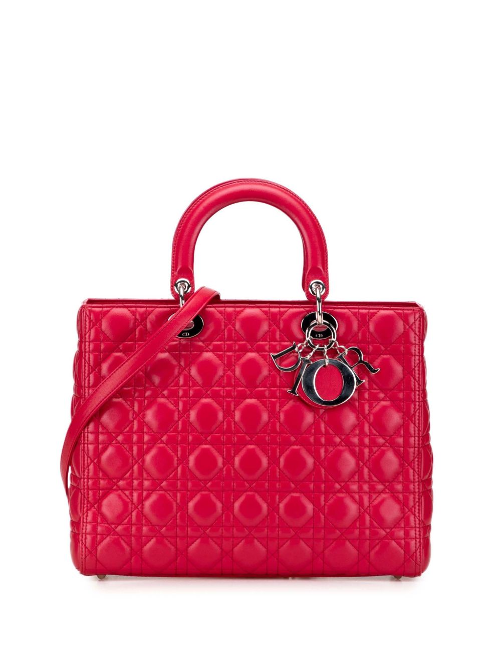 2012 Large Lambskin Cannage Lady Dior satchel