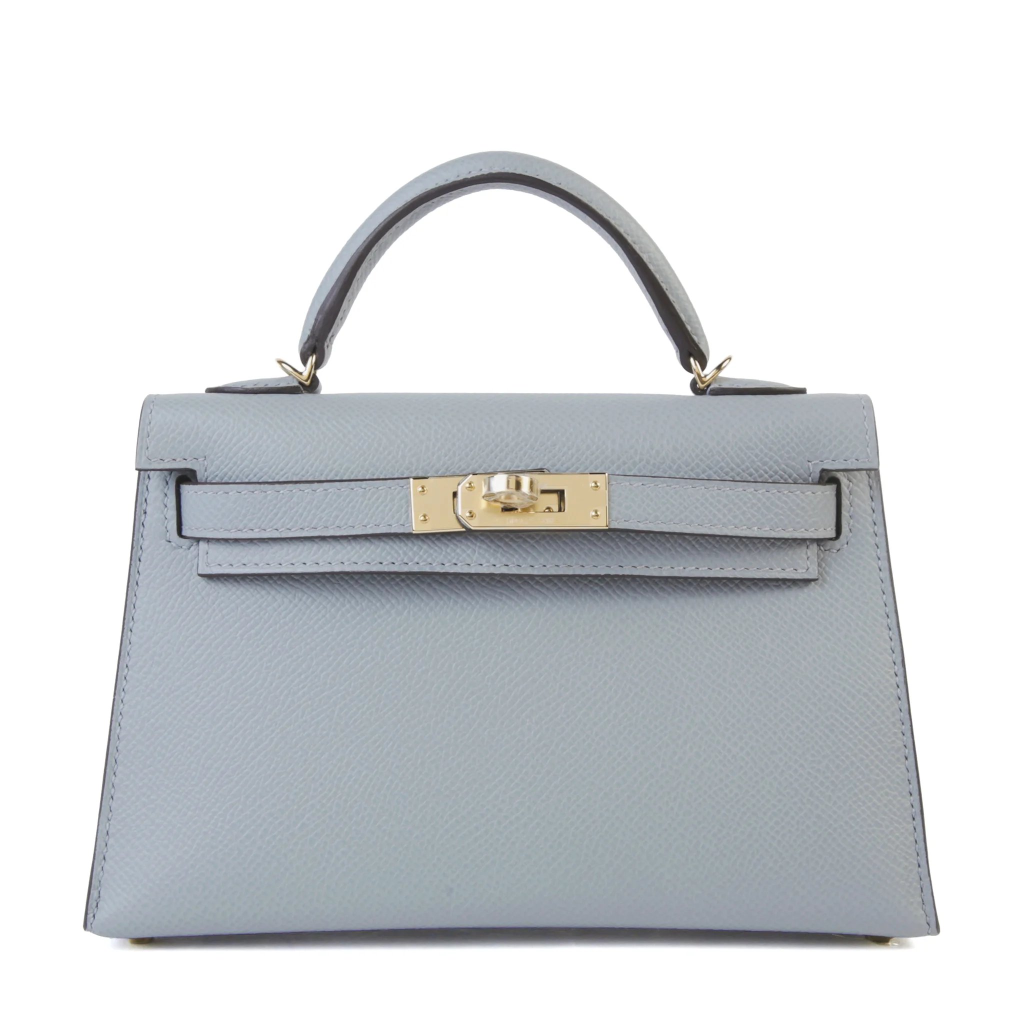 Brand New ( Rank N ) HERMÈS Mini Kelly II Gris Pantin (P0) Epsom Permabrass hardware G (2026)