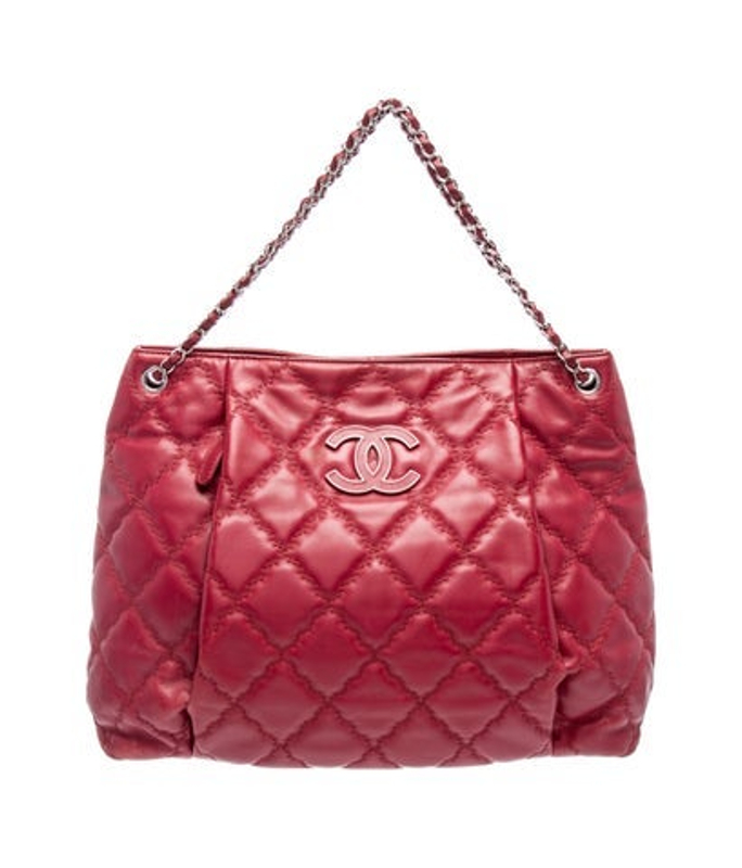 Chanel Large Double Stitch Hamptons Shopping Tote