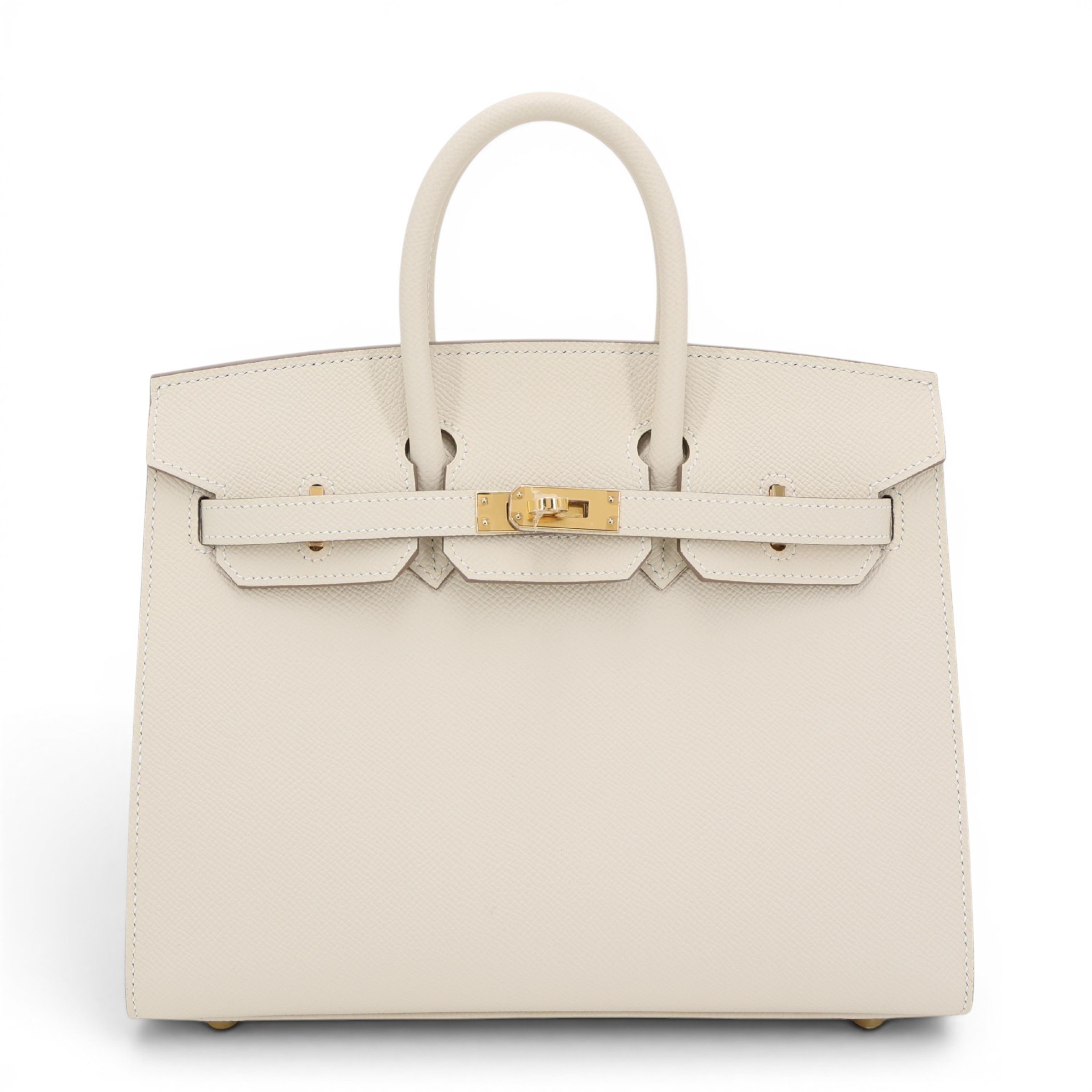 Brand New ( Rank N ) HERMÈS Birkin 25 Sellier Craie (10) Epsom Gold hardware W (2024)