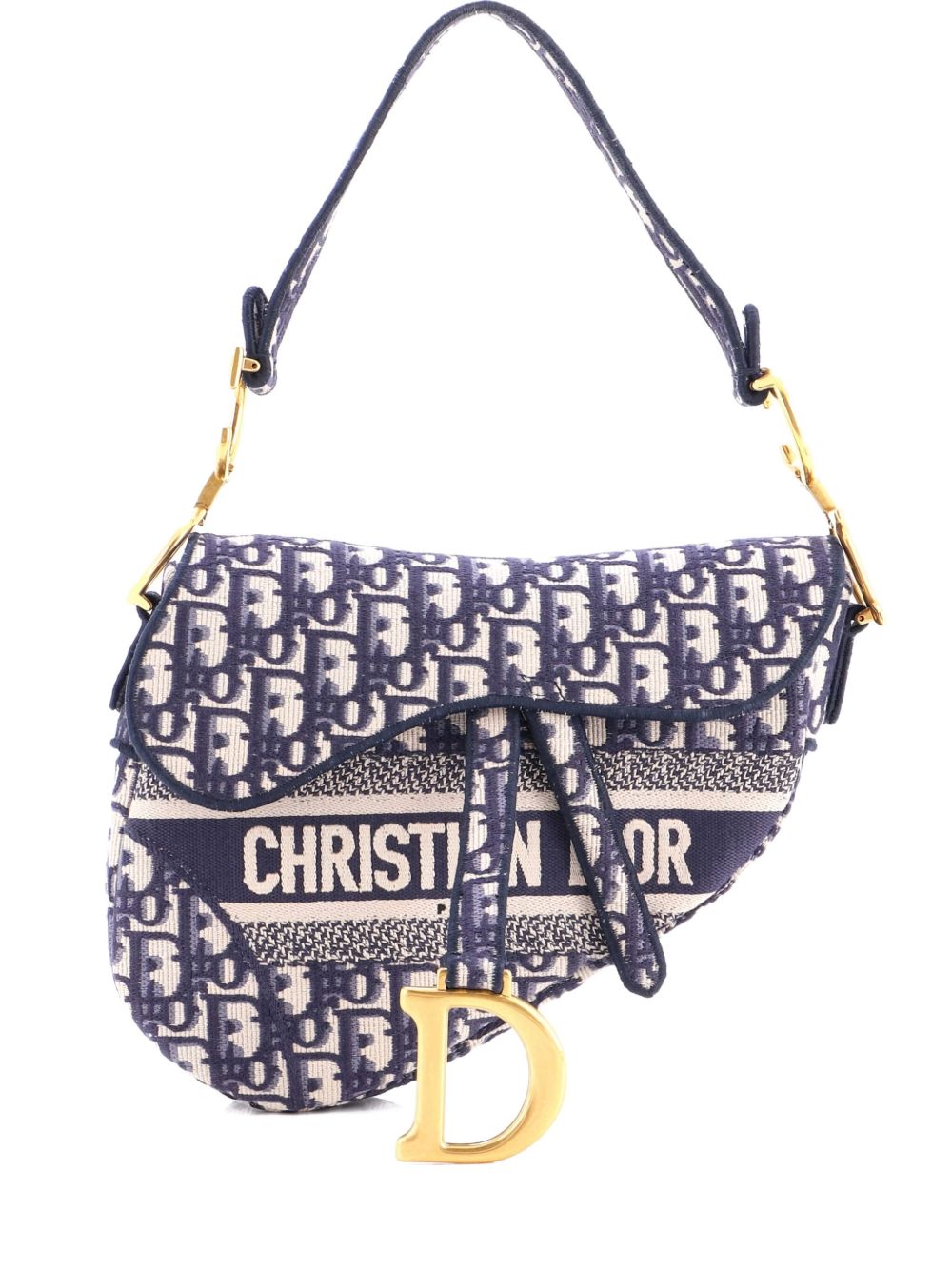 Saddle Handbag Logo Embroidered Oblique Canvas Medium shoulder bag