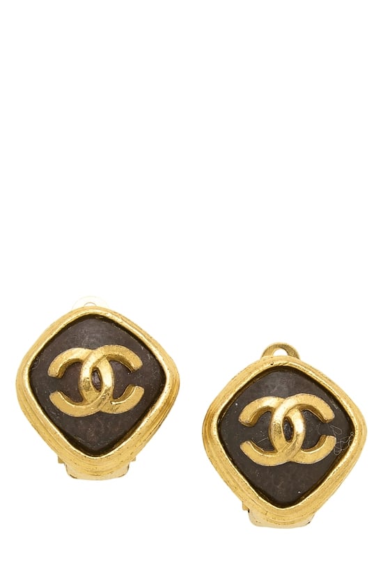Gold 'CC' on Diamond Earrings