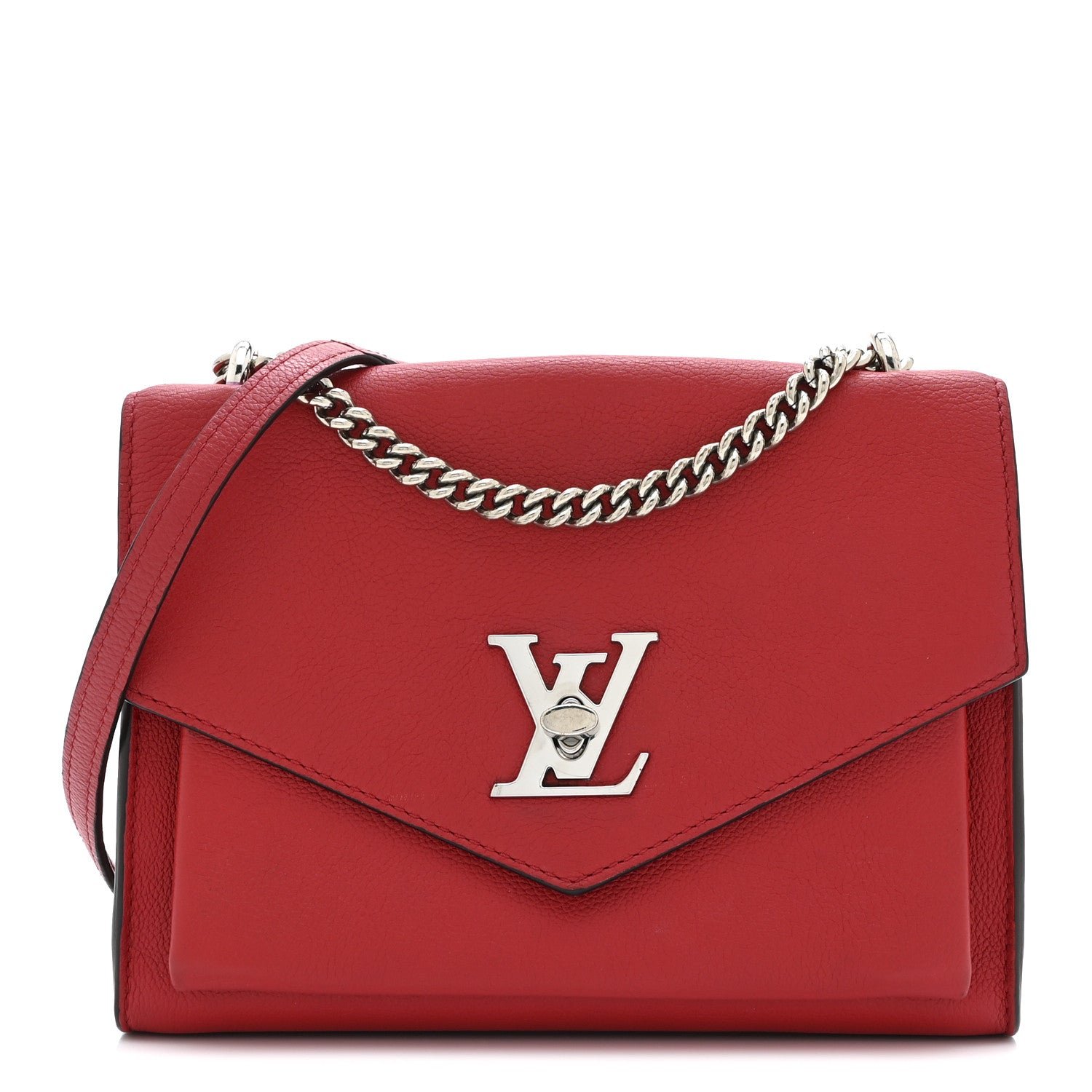 Louis Vuitton Soft Calfskin My Lockme Chain Bag BB Poppy