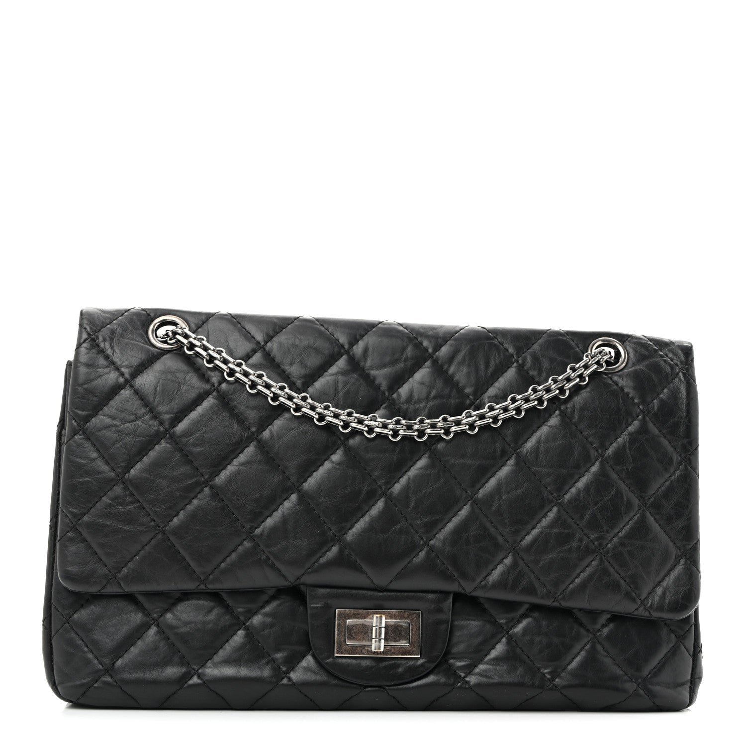 Chanel Aged Calfskin Quilted 2.55 Reissue 227 Flap Black