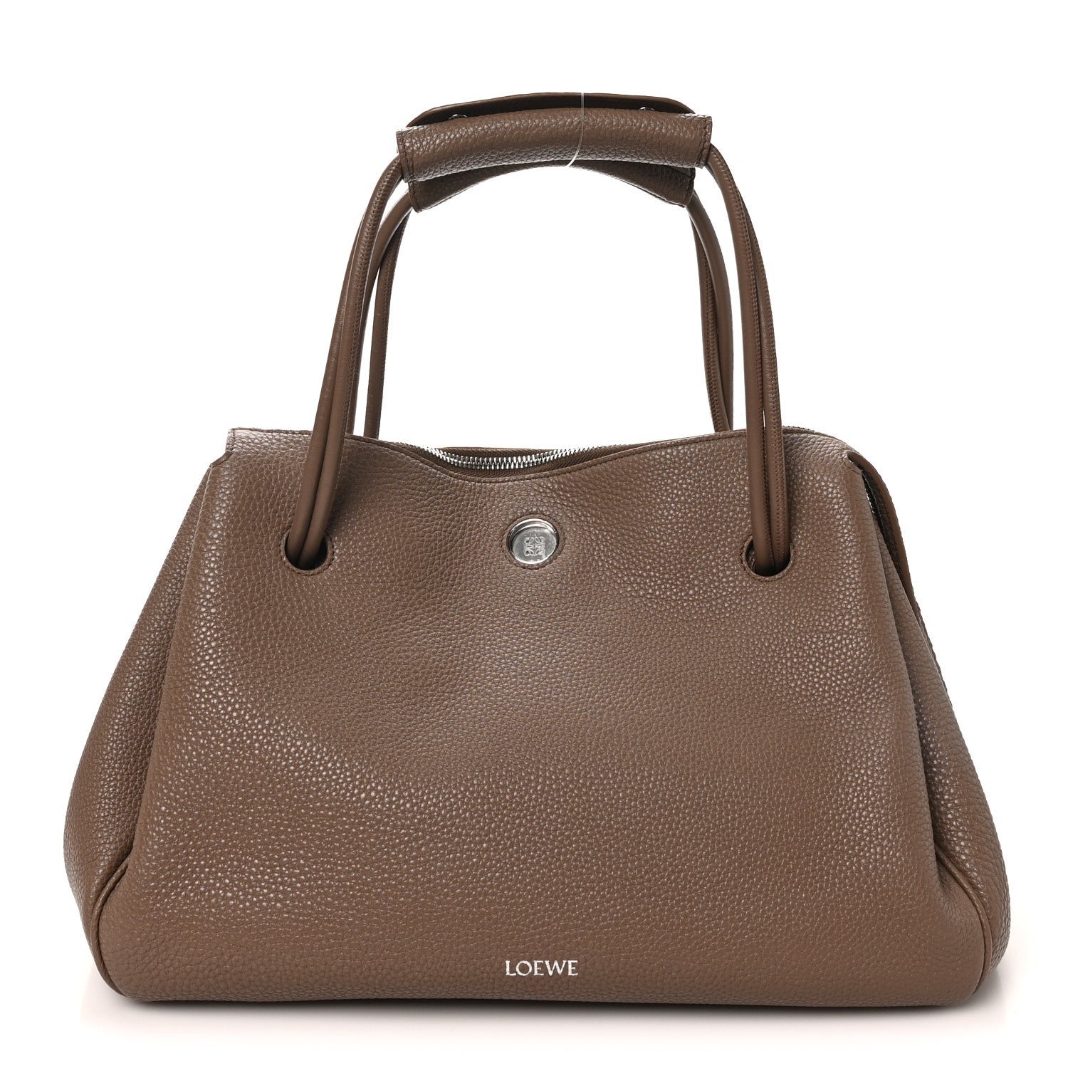 Loewe Supple Grained Calfskin Large Madrid Bag  Taupe