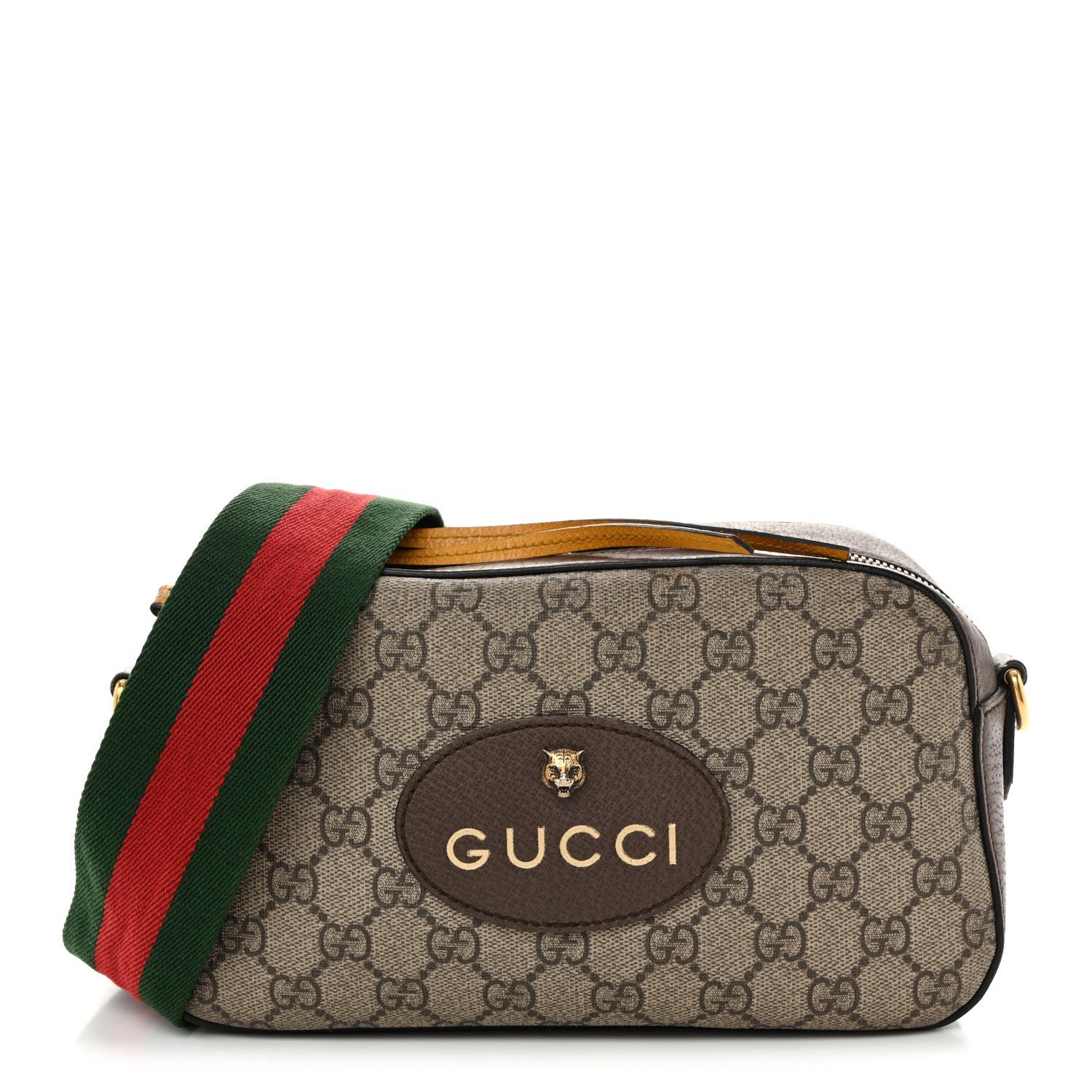 Gucci GG Supreme Monogram Web Neo Vintage Shoulder Bag Beige New Acero Crop