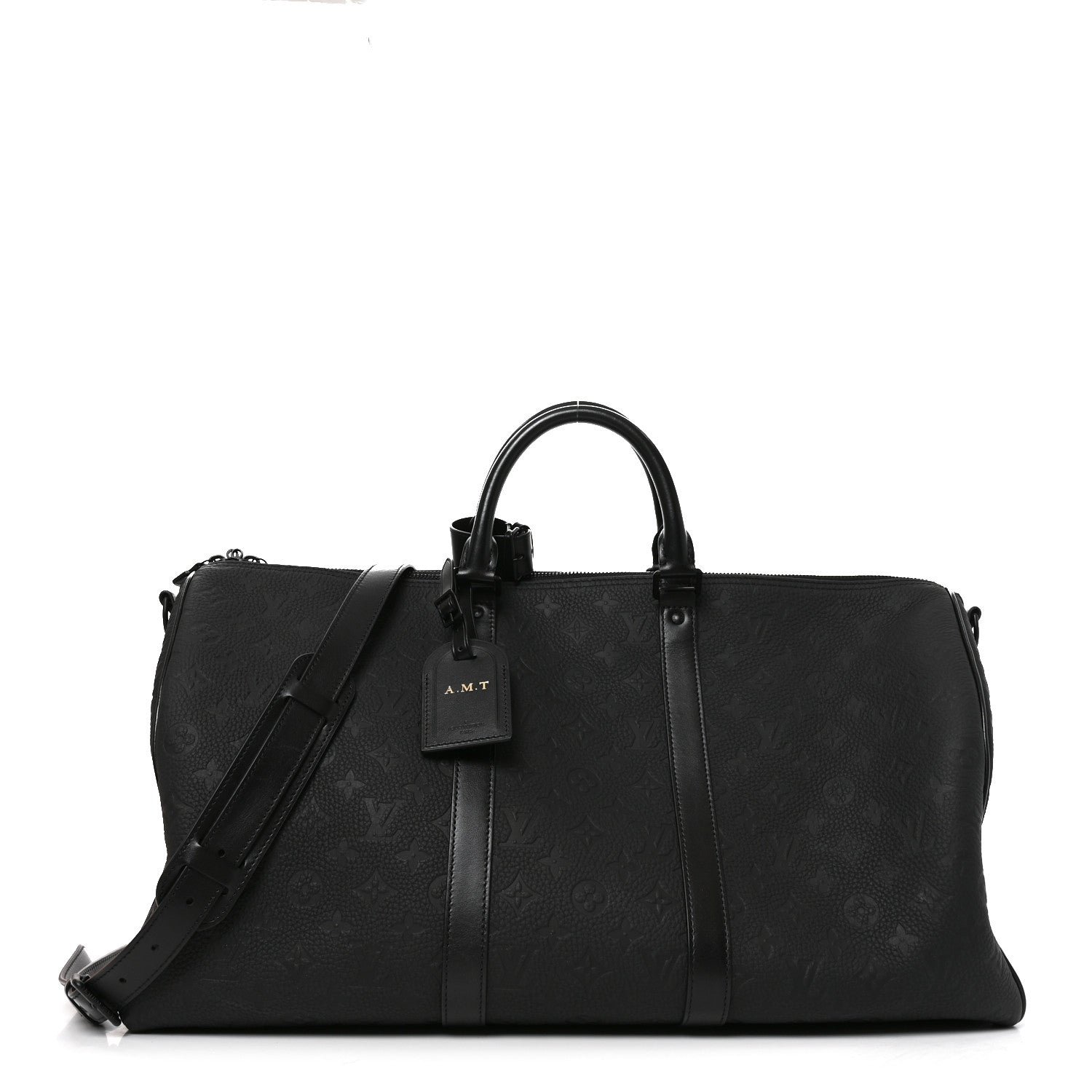 Louis Vuitton Taurillon Monogram Keepall Bandouliere 50 Black