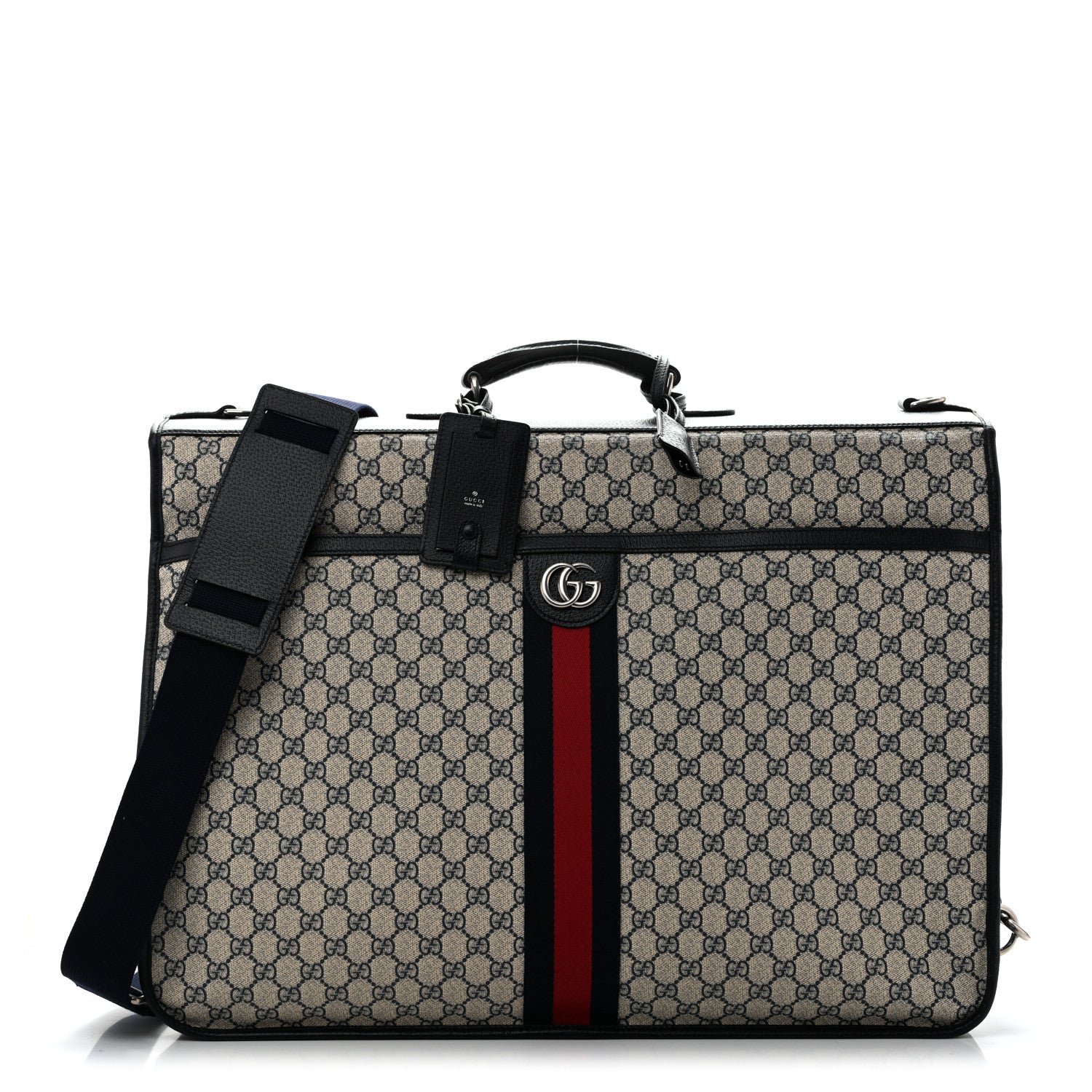 Gucci GG Supreme Monogram Web Savoy Garment Bag Beige Blue