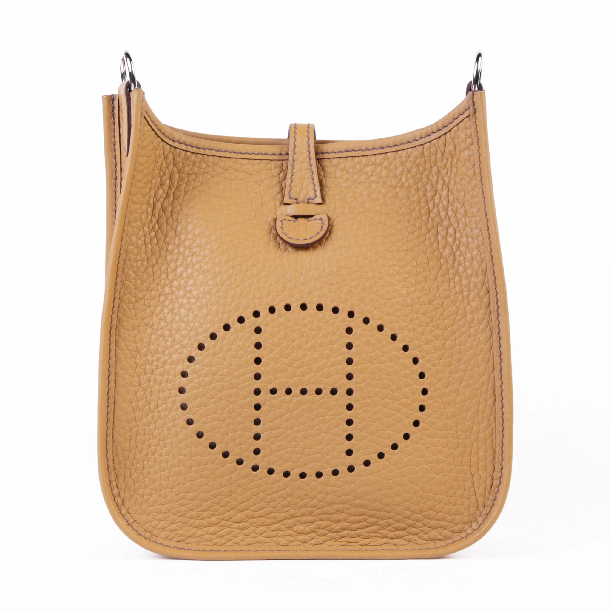 Brand New ( Rank N ) HERMÈS Mini Evelyne 16 Amazone 112cm Biscuit (4B) Clemence Palladium hardware K (2025)