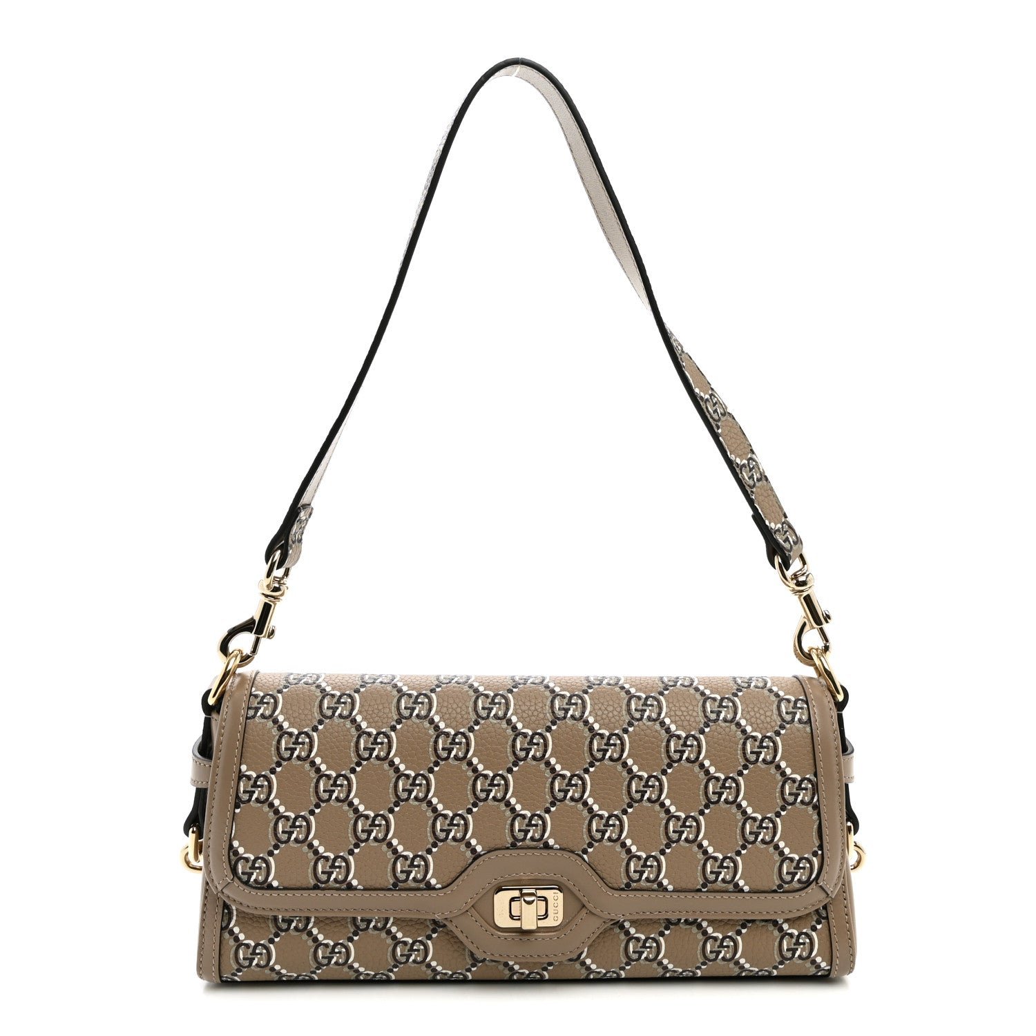 Gucci GG Shadow Monogram Small Luce Shoulder Bag Beige