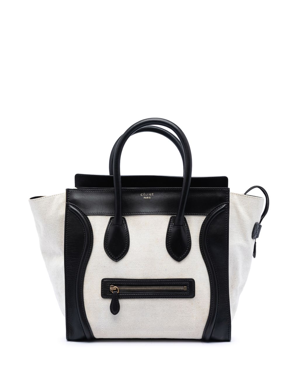 2011 Mini Bicolor Canvas and Leather Luggage Tote handbag