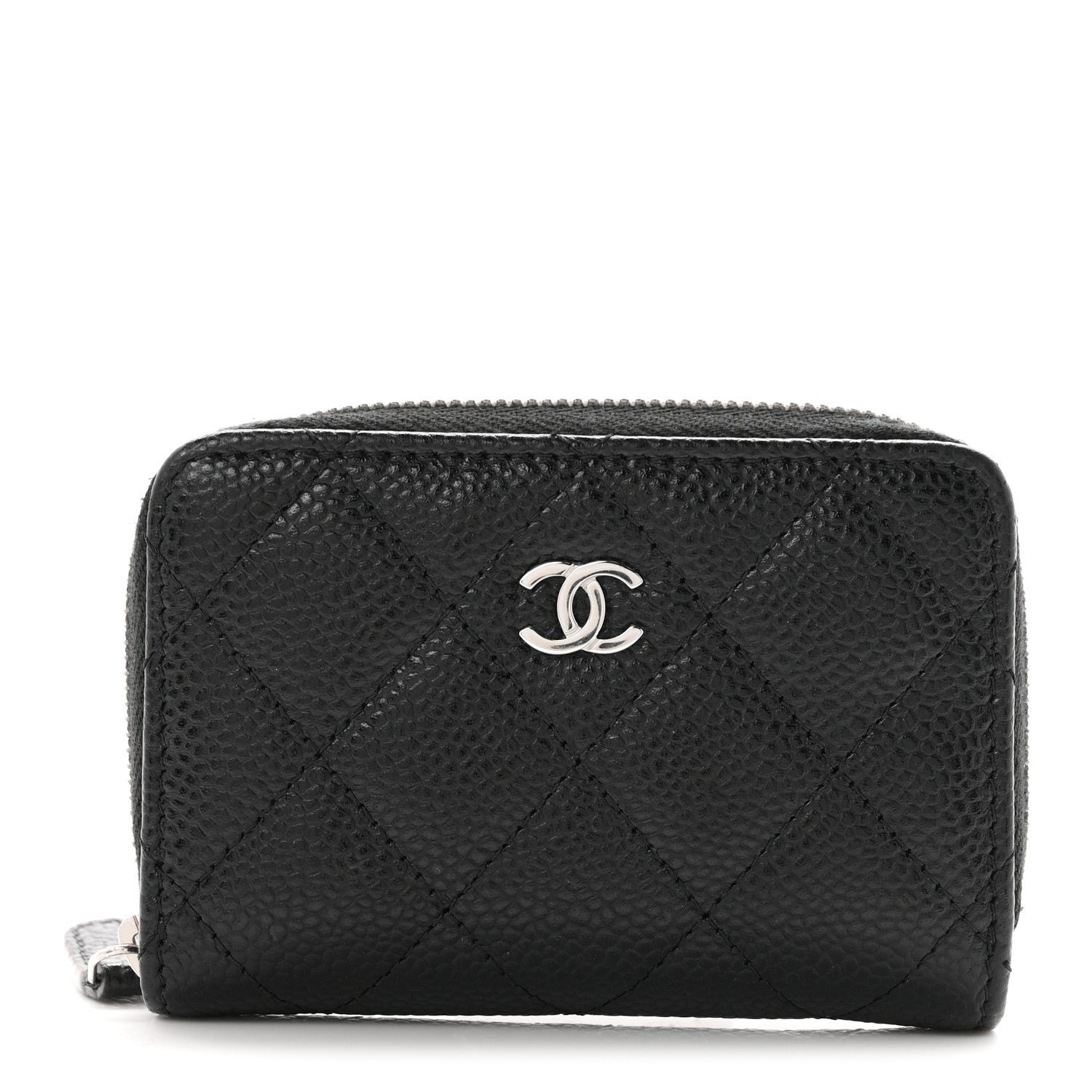 Chanel Caviar Quilted Zip Coin Purse Black