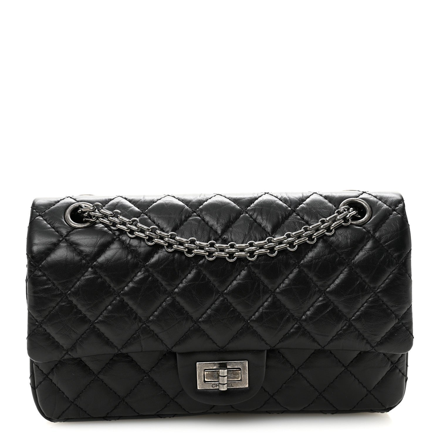 Chanel Aged Calfskin Quilted 2.55 Reissue 225 Flap Black
