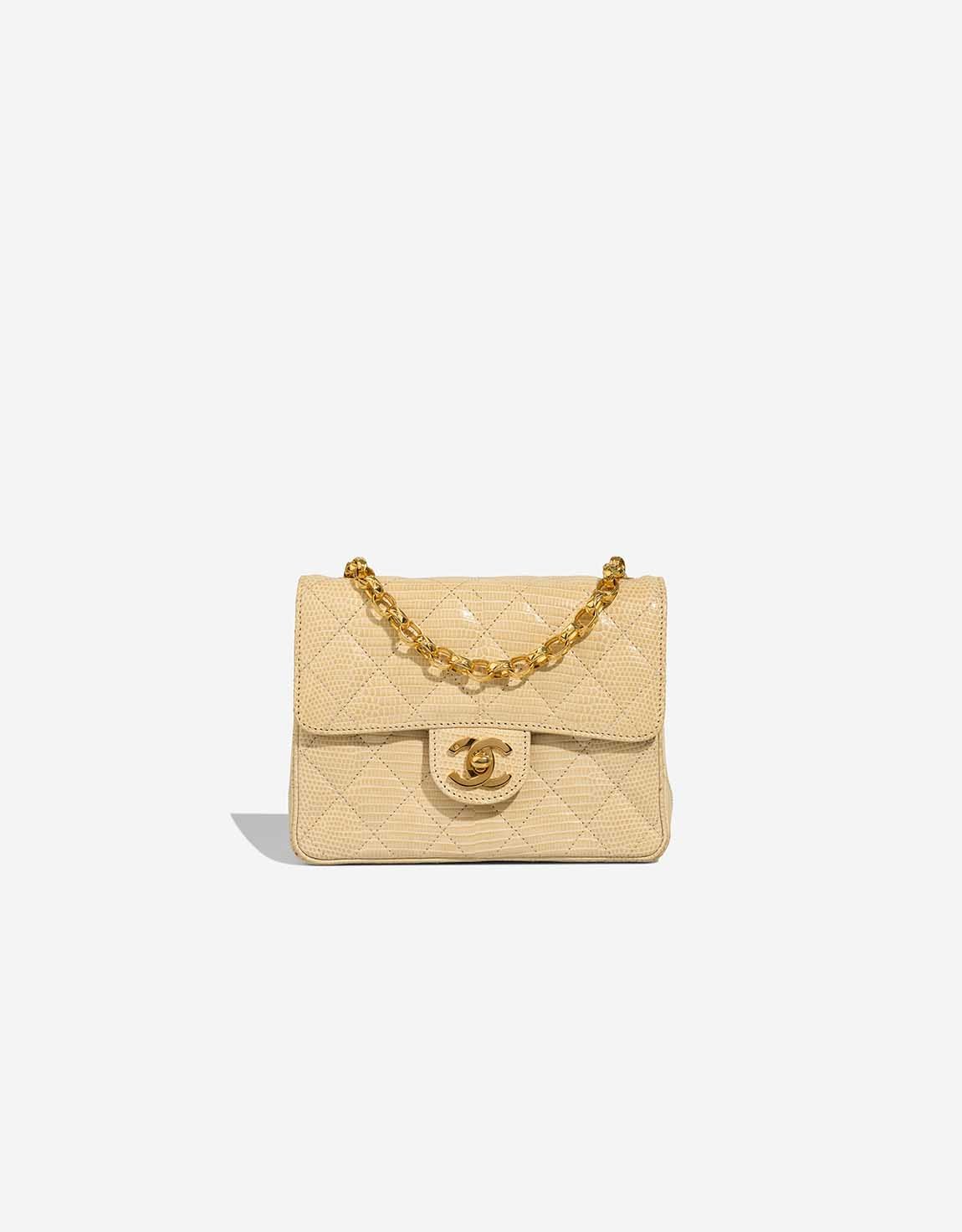Chanel 
		Timeless Mini Square Lizard Beige    