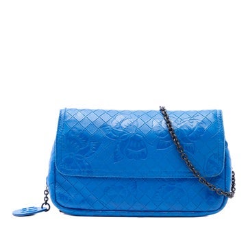 Calf Leather Small Calfskin Intrecciomirage Embossed Butterfly Chain Crossbody