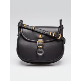 Valentino Valentino Black Leather Flâneuse Small Crossbody Bag