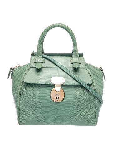 Embossed Leather Top Handle Bag