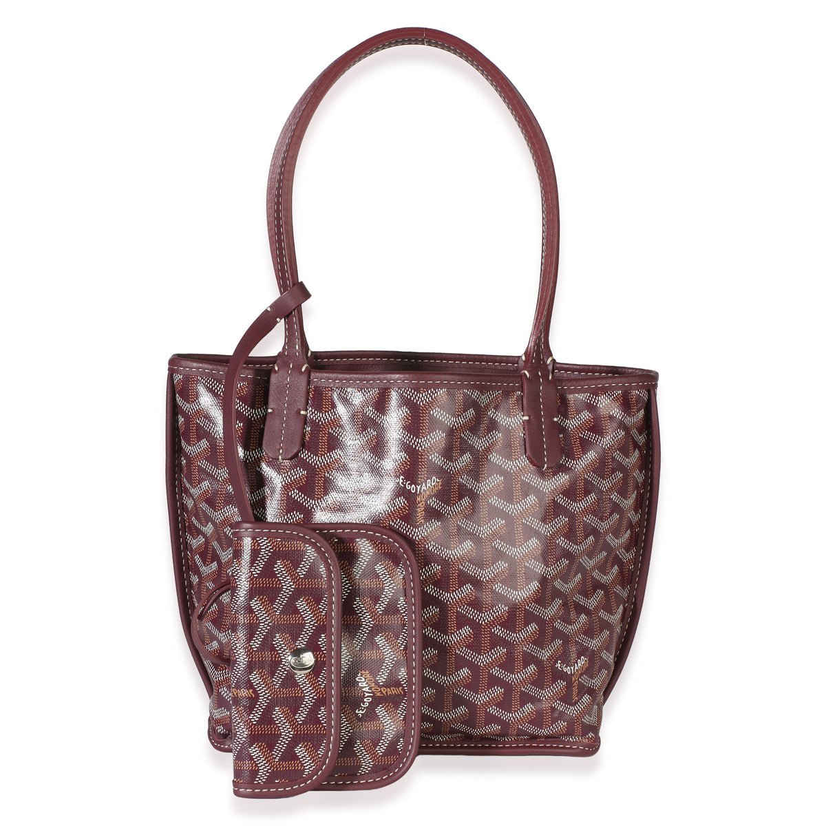 Goyard Burgundy Goyardine Canvas Mini Anjou