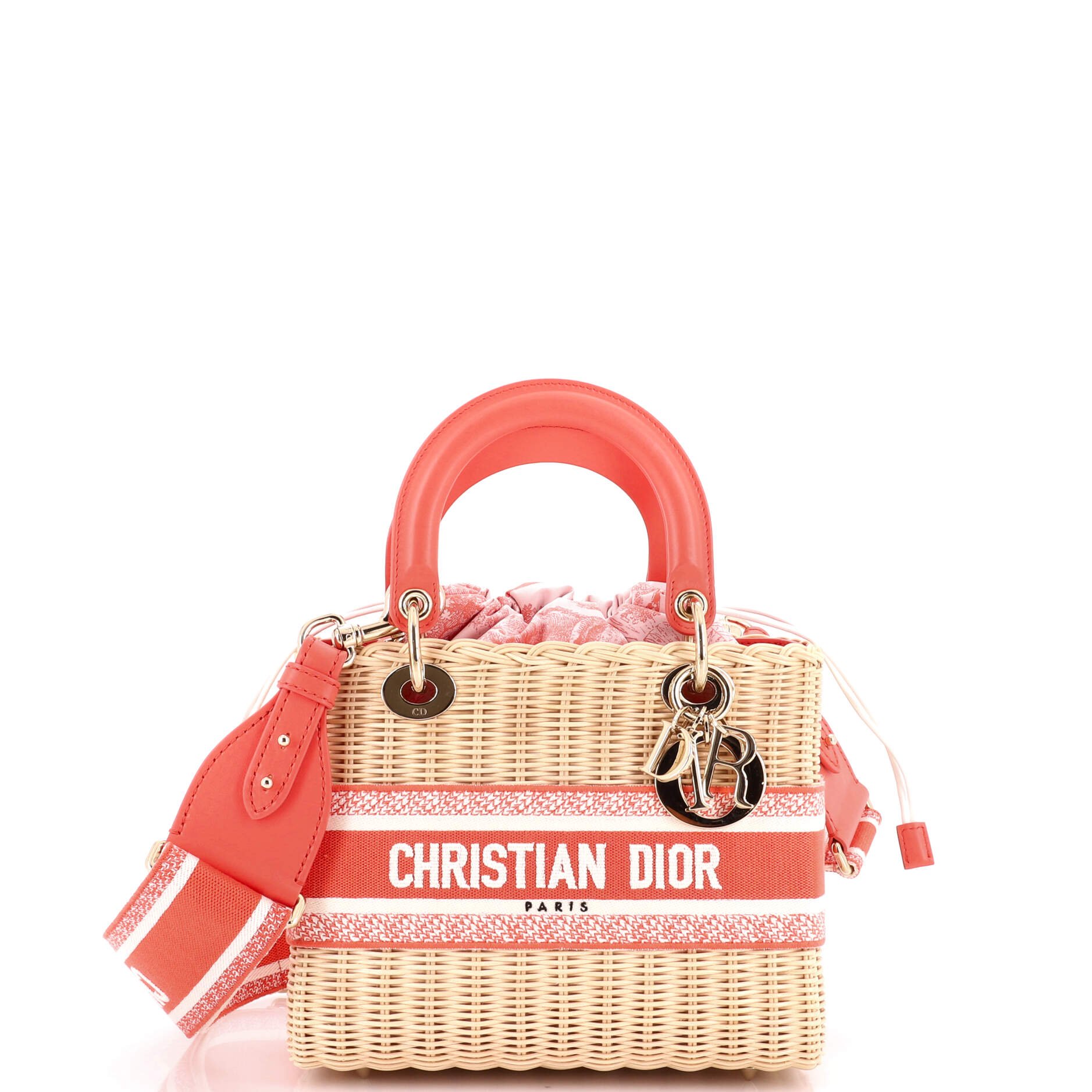 Lady Dior Bag Wicker and Toile de Jouy Jacquard Medium