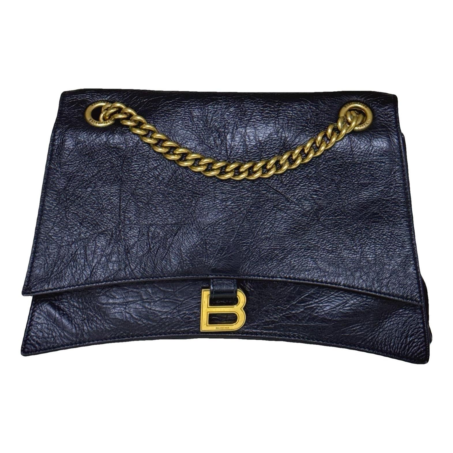 Crush leather handbag