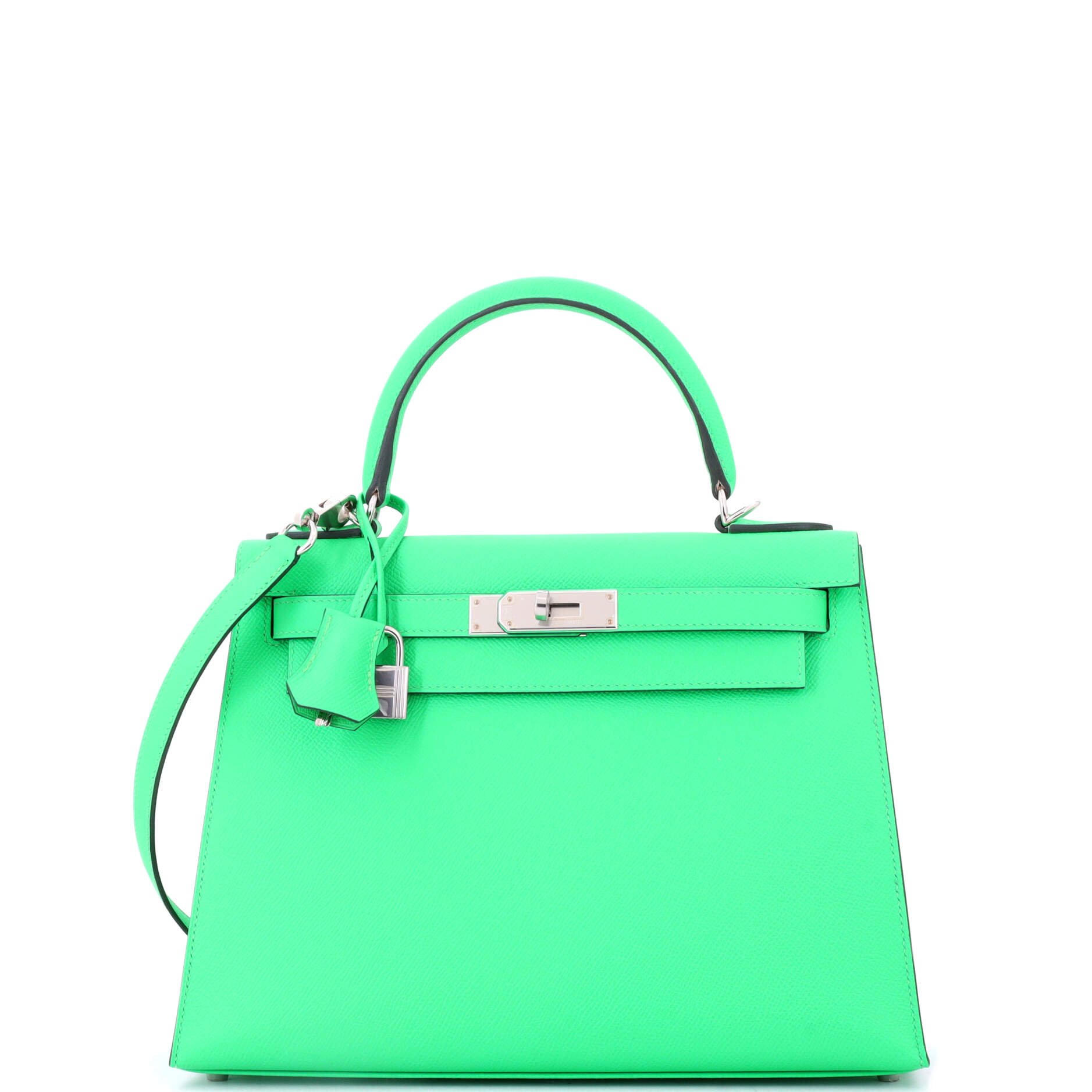 Hermes Kelly Handbag Vert Comics Epsom with Palladium Hardware 28