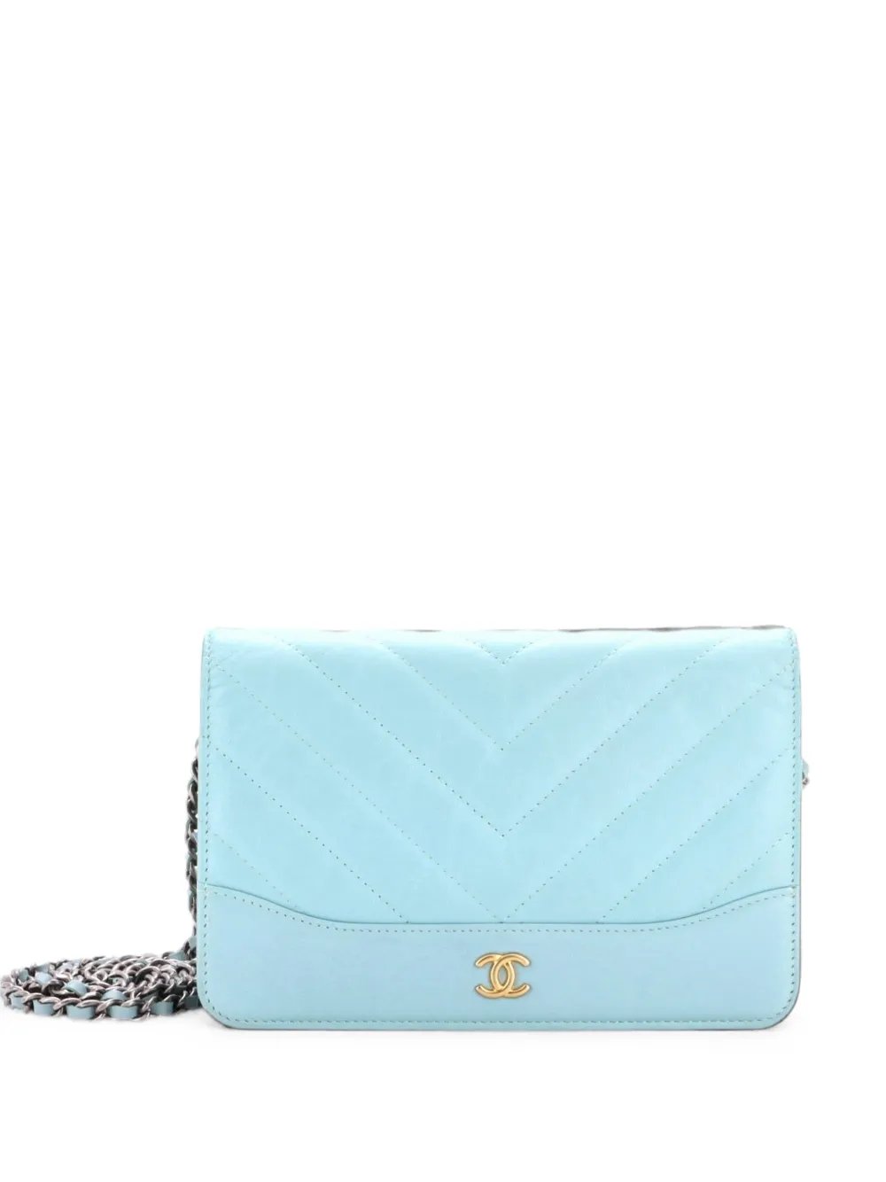 Gabrielle Wallet on Chain Chevron Aged Calfskin crossbody bag