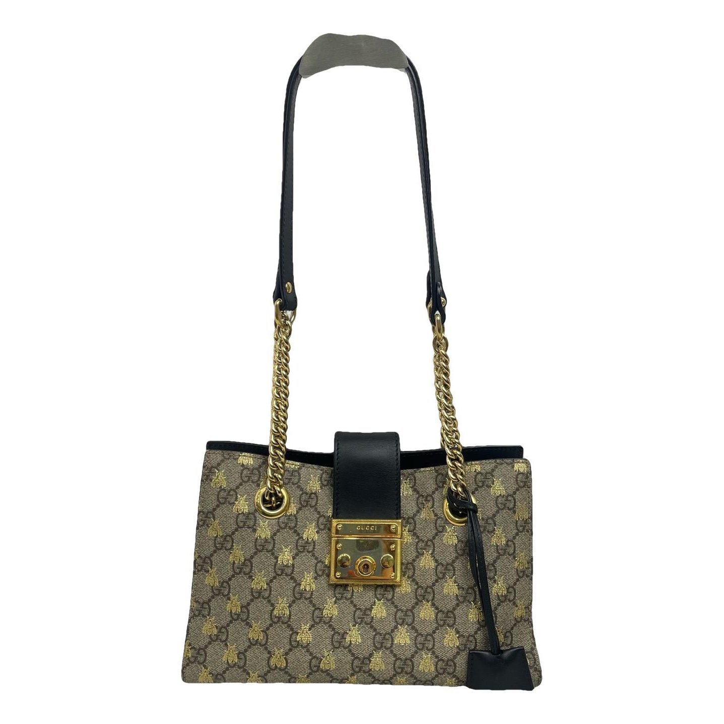 Padlock leather handbag