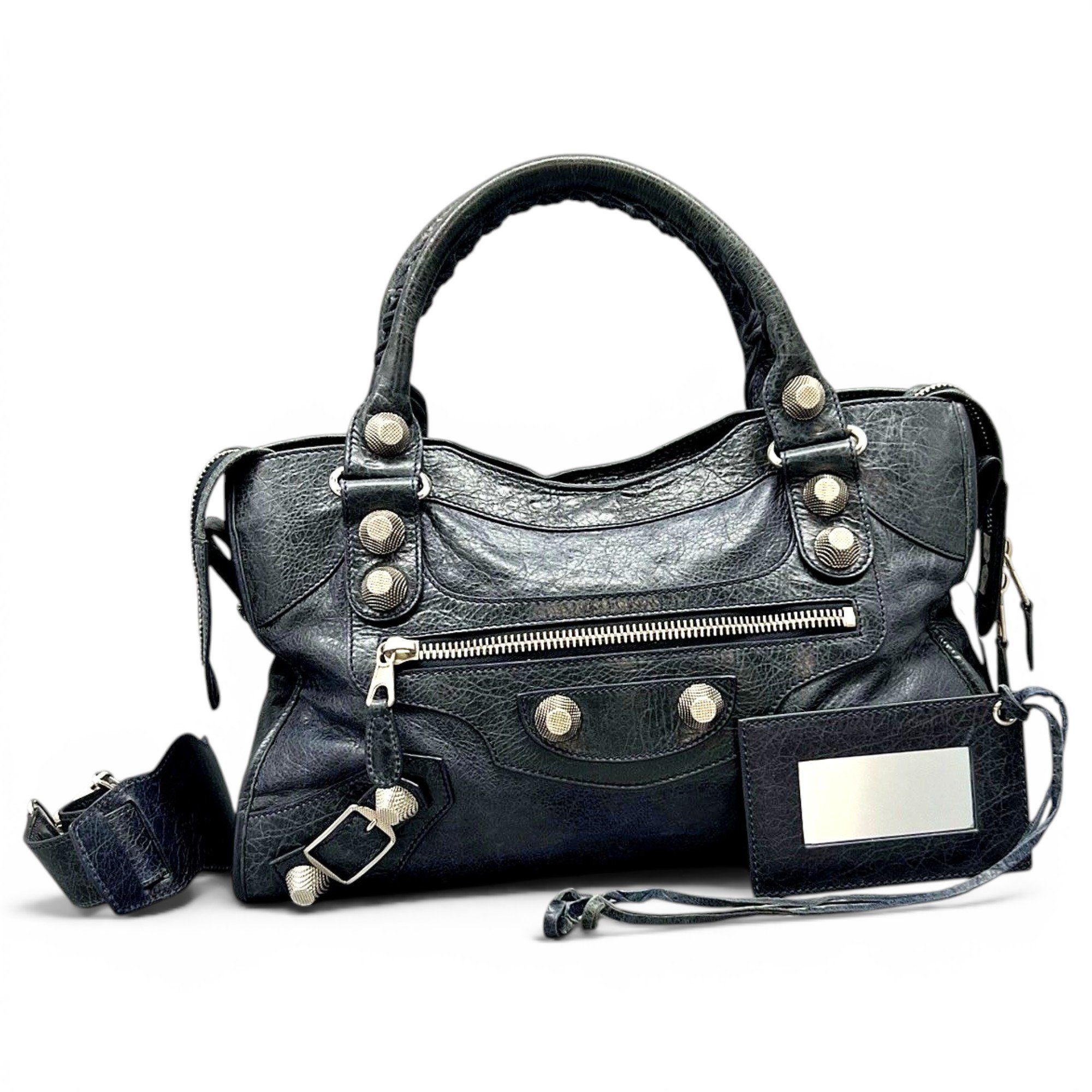 City leather handbag