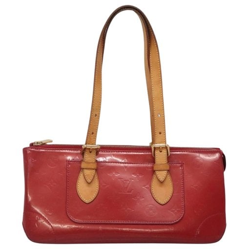 Rosewood patent leather handbag