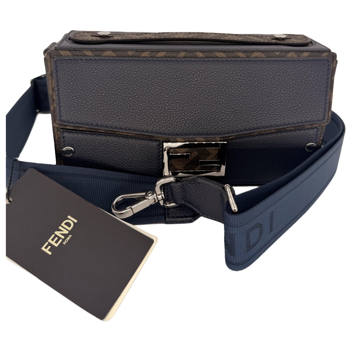 Flat Baguette leather crossbody bag