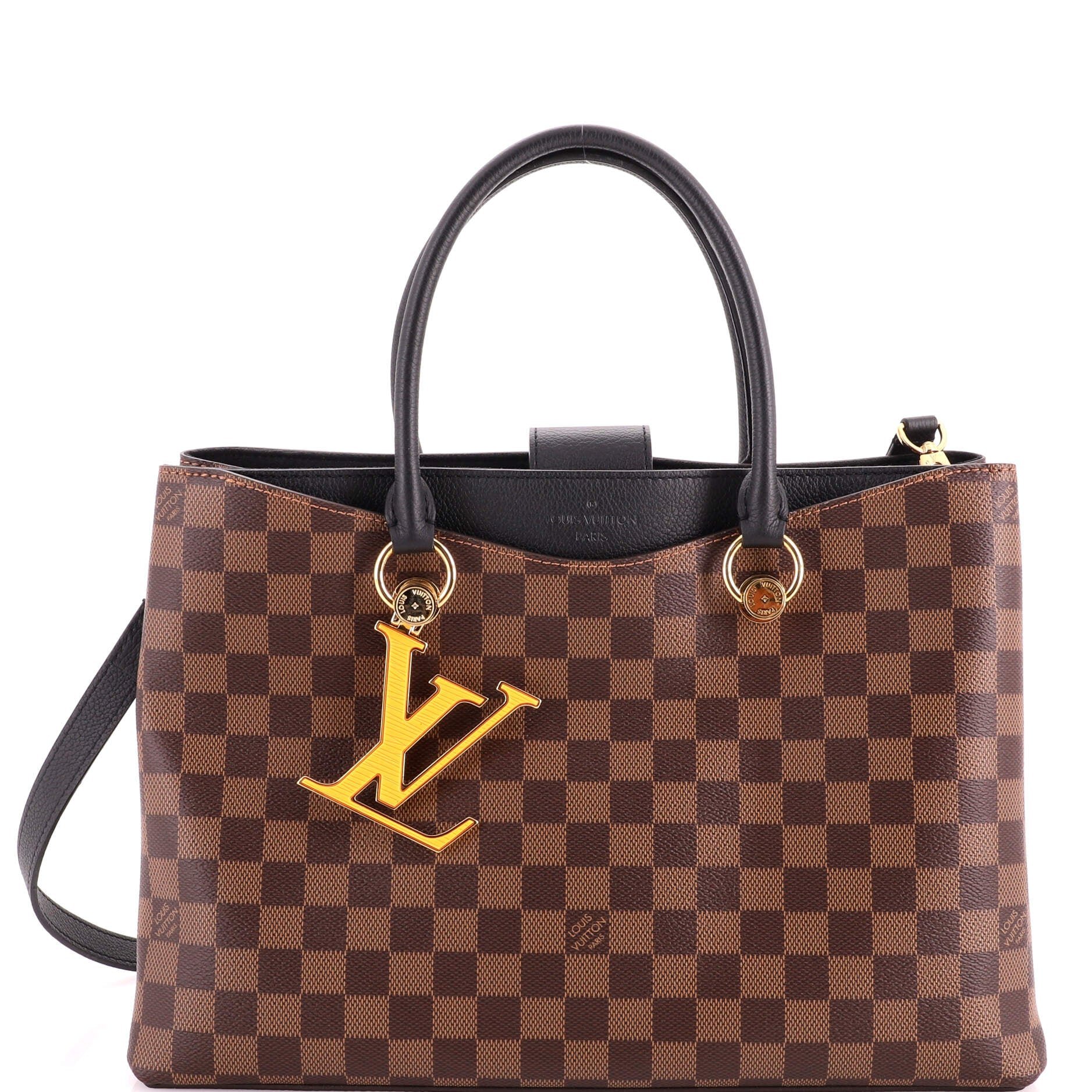 LV Riverside Handbag Damier with Leather