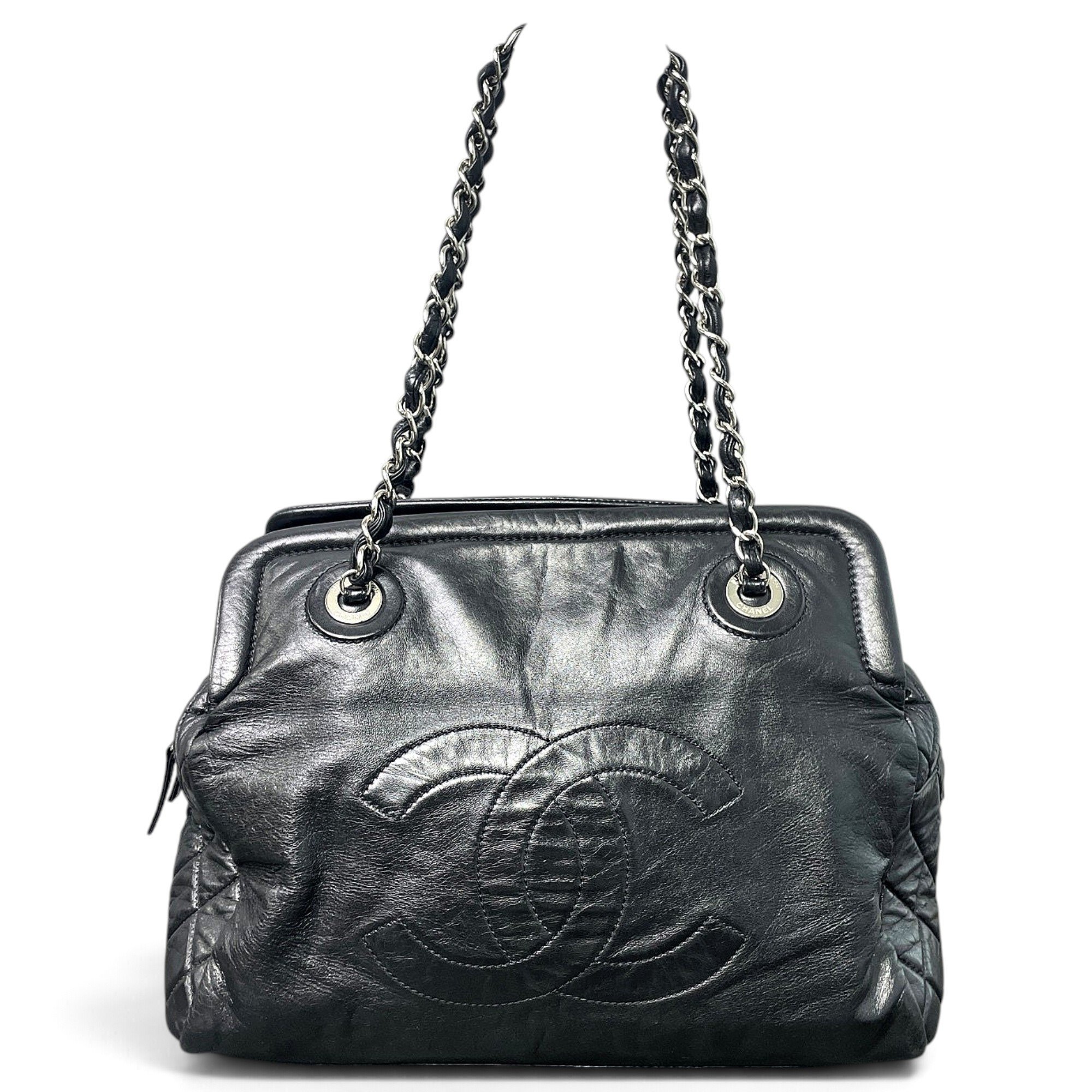 Vintage CC Chain leather tote